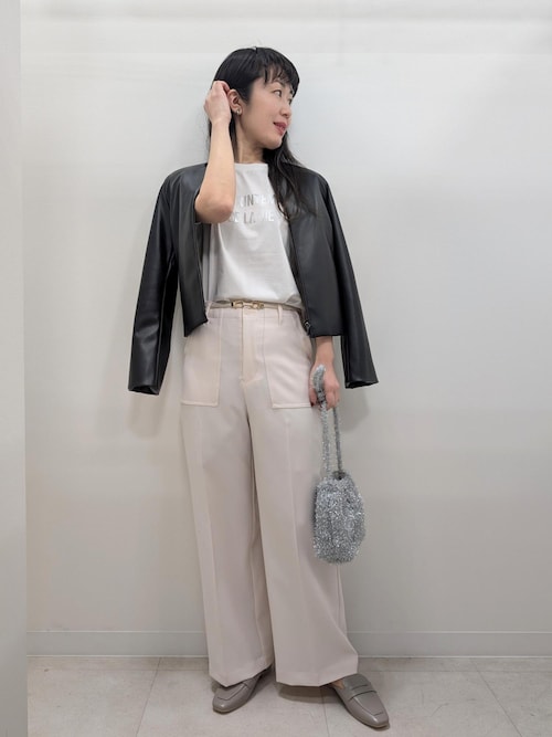 セール】【花粉ガード】シンセティックレザーノーカラージャケット