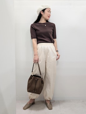 「アイテム（ニット/セーター）」を使った、あんずさん（レディース・167cm・40代）の夏コーディネート