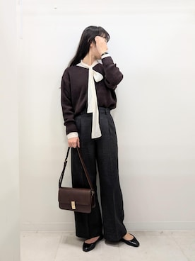 「アイテム（バレエシューズ）」を使った、あんずさん（レディース・167cm・40代）の秋コーディネート