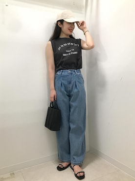 「アイテム（帽子）」を使った、あんずさん（レディース・167cm・40代）の夏コーディネート