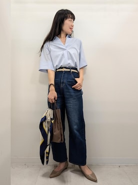 「アイテム（トートバッグ）」を使った、あんずさん（レディース・167cm・40代）の夏コーディネート