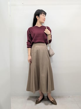 「ROPE' PICNIC（ロペピクニック）のフィブリルマーメイドフレアスカート（スカート）」を使った、あんずさん（レディース・167cm）の秋コーディネート