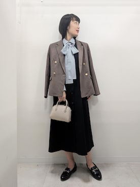 「アイテム（ジャンパースカート）」を使った、あんずさん（レディース・167cm）の秋コーディネート
