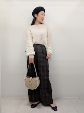 「アイテム（バレエシューズ）」を使った、あんずさん（レディース・167cm・40代）の冬コーディネート