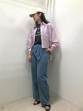 「アイテム（帽子）」を使った、あんずさん（レディース・167cm・40代）の夏コーディネート