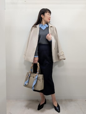 「ROPE' PICNIC（ロペピクニック）のアイテム（バンダナ/スカーフ）」を使った、あんずさん（レディース・167cm）の秋コーディネート