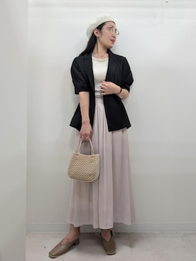 「アイテム（ショルダーバッグ）」を使った、あんずさん（レディース・167cm・40代）の夏コーディネート