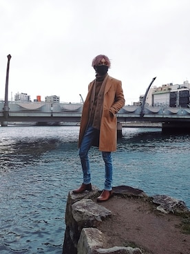 「H&M（エイチ・アンド・エム）のアイテム（カーディガン/ボレロ）」を使った、Not Found 404さん（メンズ・171cm）の冬コーディネート