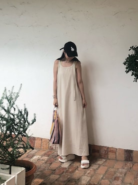 「Lucida（ルシーダ）のアイテム（サンダル）」を使った、manaさん（レディース・155cm）の夏コーディネート