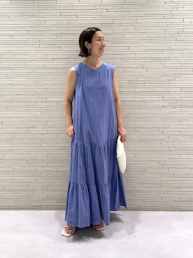 「アイテム（ワンピース/ドレス）」を使った、undkyokoさん（レディース・158cm・40代）の夏コーディネート