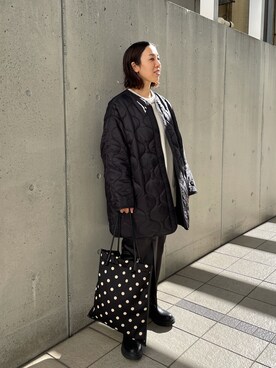 undkyokoさんの「サステナブルあたたか機能素材　リバーシブルキルティングコート」を使ったコーディネート