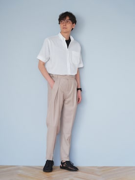 「アイテム（ビジネスシャツ）」を使った、TOKYO_SHIRTSさん（メンズ・180cm）の夏コーディネート