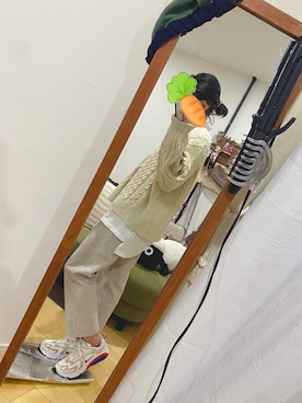 「オフホワイト」｜「アイテム（チェスターコート）」を使った、mh.さん（レディース・159cm）の秋コーディネート