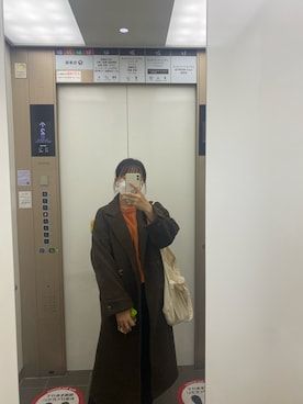 「Ambre Neige（アンブルネージュ）のアイテム（チェスターコート）」を使った、@さん（レディース・165cm）の冬コーディネート