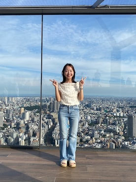「GAP（ギャップ）のアイテム（パンツ）」を使った、Maruさん（レディース・140cm）の秋コーディネート