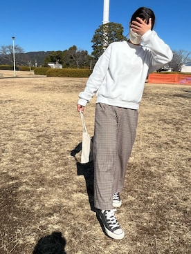 「チドリ柄」｜「アイテム（スニーカー）」を使った、merin0101さん（レディース・153cm）の冬コーディネート
