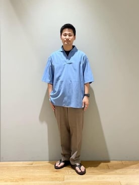 「Mお悩み別 / ふくらはぎ筋肉質」｜「アイテム（サンダル）」を使った、北村さん（メンズ・164cm）の夏コーディネート