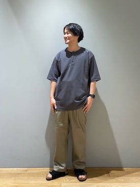 「Mお悩み別 / ふくらはぎ筋肉質」｜「アイテム（サンダル）」を使った、北村さん（メンズ・164cm）の夏コーディネート