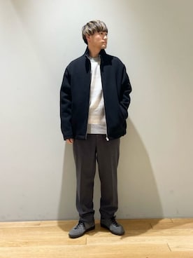 「green label relaxing（グリーンレーベルリラクシング）のアイテム（ブルゾン）」を使った、北村さん（メンズ・164cm）の冬コーディネート