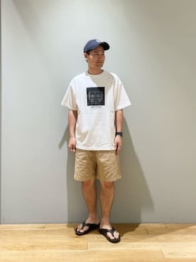 「Mお悩み別 / ふくらはぎ筋肉質」｜「アイテム（帽子）」を使った、北村さん（メンズ・164cm）の夏コーディネート