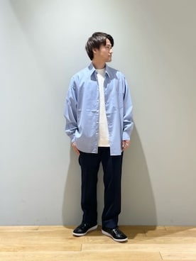 「Mお悩み別 / ふともも筋肉質」｜「アイテム（スラックス）」を使った、北村さん（メンズ・164cm）の春コーディネート