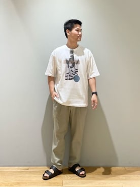 「Mお悩み別 / ふくらはぎ筋肉質」｜「アイテム（サンダル）」を使った、北村さん（メンズ・164cm）の夏コーディネート