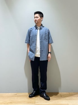 「Mお悩み別 / ふともも筋肉質」｜「アイテム（スラックス）」を使った、北村さん（メンズ・164cm）の夏コーディネート
