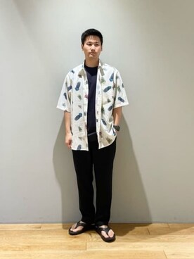 「Mお悩み別 / ふくらはぎ筋肉質」｜「アイテム（サンダル）」を使った、北村さん（メンズ・164cm）の夏コーディネート