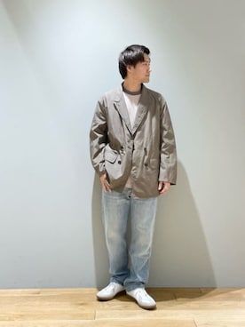 「Mお悩み別 / ふくらはぎ筋肉質」｜「アイテム（ジャケット/アウター）」を使った、北村さん（メンズ・164cm）の春コーディネート