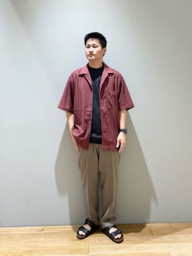 「Mお悩み別 / ふくらはぎ筋肉質」｜「アイテム（サンダル）」を使った、北村さん（メンズ・164cm）の夏コーディネート