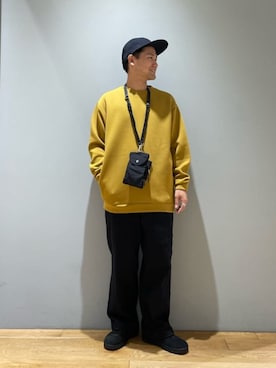「green label relaxing（グリーンレーベルリラクシング）のアイテム（帽子）」を使った、北村さん（メンズ・164cm）の秋コーディネート