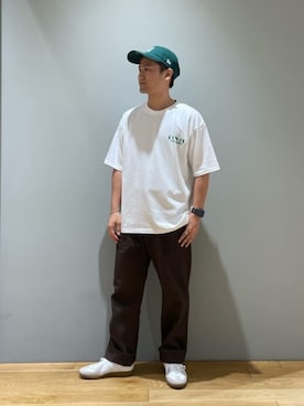 「Mお悩み別 / ふくらはぎ筋肉質」｜「アイテム（帽子）」を使った、北村さん（メンズ・164cm）の夏コーディネート