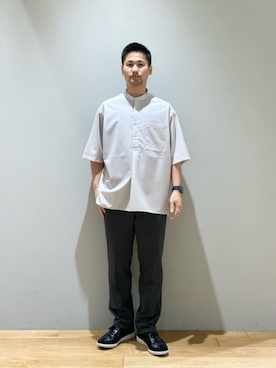 「Mお悩み別 / ふともも筋肉質」｜「アイテム（スラックス）」を使った、北村さん（メンズ・164cm）の夏コーディネート