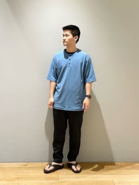 「Mお悩み別 / ふくらはぎ筋肉質」｜「アイテム（サンダル）」を使った、北村さん（メンズ・164cm）の夏コーディネート