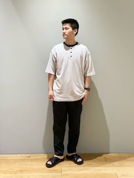 「Mお悩み別 / ふくらはぎ筋肉質」｜「アイテム（サンダル）」を使った、北村さん（メンズ・164cm）の夏コーディネート