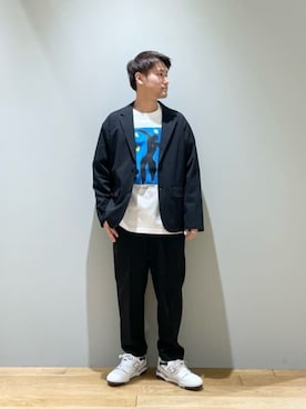 「Mお悩み別 / ふくらはぎ筋肉質」｜「アイテム（ジャケット/アウター）」を使った、北村さん（メンズ・164cm）の春コーディネート