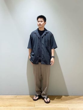 「Mお悩み別 / ふくらはぎ筋肉質」｜「アイテム（サンダル）」を使った、北村さん（メンズ・164cm）の夏コーディネート