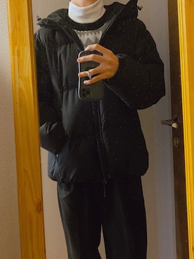 「remer（リメール）のアイテム（スラックス）」を使った、aiatakeさん（メンズ・170cm）の冬コーディネート
