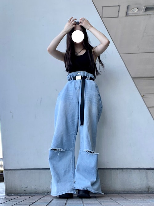 【Knuth Marf/クヌースマーフ】リップドバギーデニムパンツ Knuth Marf（クヌースマーフ）の「【Knuth Marf/クヌースマーフ