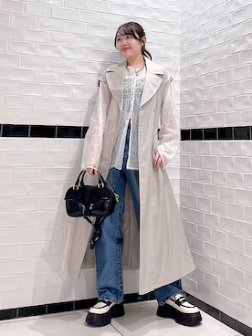 「PAGEBOY（ページボーイ）のアイテム（トレンチコート）」を使った、Rukaさん（レディース・160cm）の冬コーディネート