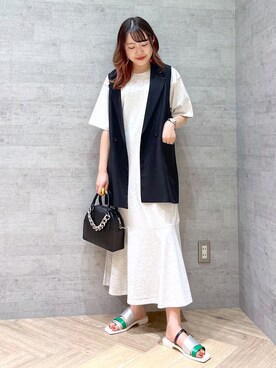 「マーメイド」｜「アイテム（その他アウター）」を使った、Rukaさん（レディース・160cm）の春コーディネート