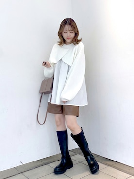 「PAGEBOY（ページボーイ）のチェーンスタッズショルダー（ショルダーバッグ）」を使った、Rukaさん（レディース・160cm）の秋コーディネート