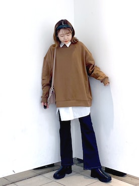 「PAGEBOY（ページボーイ）のチェーンスタッズショルダー（ショルダーバッグ）」を使った、Rukaさん（レディース・160cm）の秋コーディネート