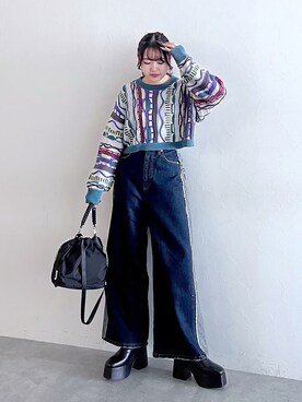 「Anui（アニュイ）のアイテム（バッグ）」を使った、Rukaさん（レディース・160cm）の秋コーディネート