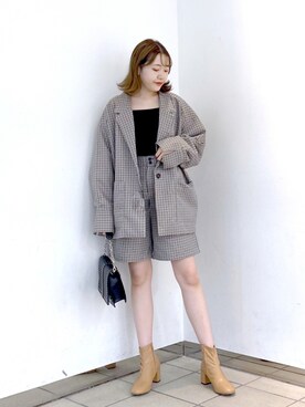 「PAGEBOY（ページボーイ）のチェーンスタッズショルダー（ショルダーバッグ）」を使った、Rukaさん（レディース・160cm）の秋コーディネート