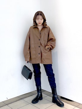 「PAGEBOY（ページボーイ）のチェーンスタッズショルダー（ショルダーバッグ）」を使った、Rukaさん（レディース・160cm）の秋コーディネート