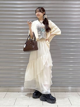 「PAGEBOY（ページボーイ）のアイテム」を使った、Rukaさん（レディース・160cm）の夏コーディネート