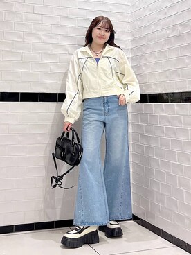 Rukaさんの「ラインソールローファー」を使ったコーディネート
