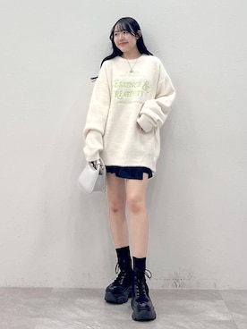 「Anui（アニュイ）のアイテム（アクセサリー）」を使った、Rukaさん（レディース・160cm）の冬コーディネート