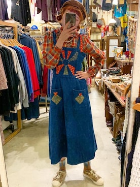「アイテム（キャスケット、ブラウン系）」を使った、かんなさん（レディース・164cm）の冬コーディネート